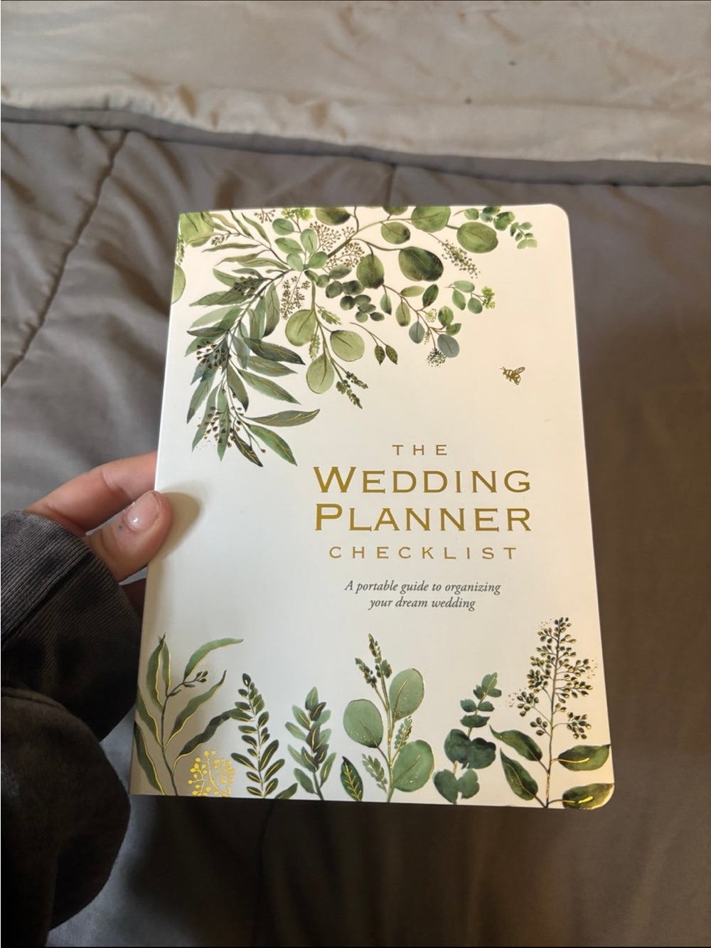 Wedding Planner Checklist Notebook - White & Green Botanical Cover
